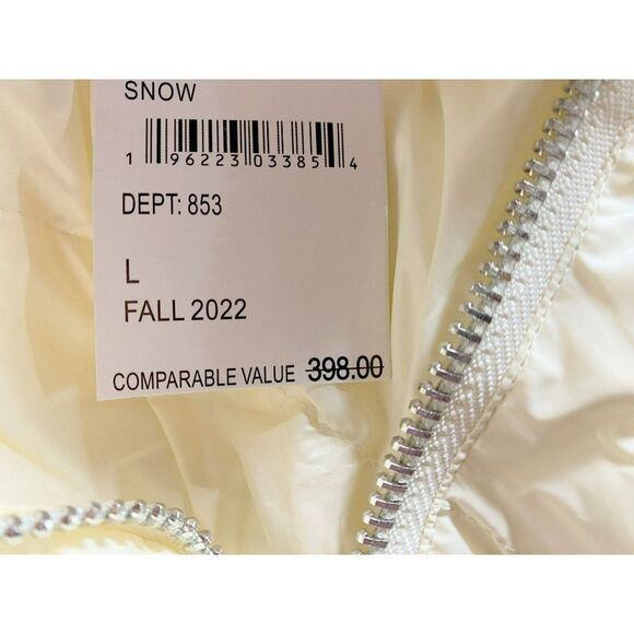 Walter Baker Genesis Puffer Jacket Sz L Winter White Front Zip Cozy & Warm NEW - Picture 6 of 7